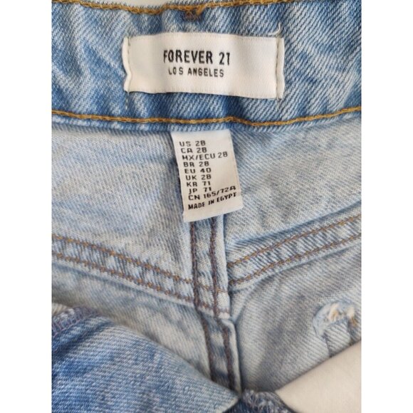 Forever 21 Hi Rise Cutoffs Jean Shorts Light Wash Denim - Picture 3 of 6